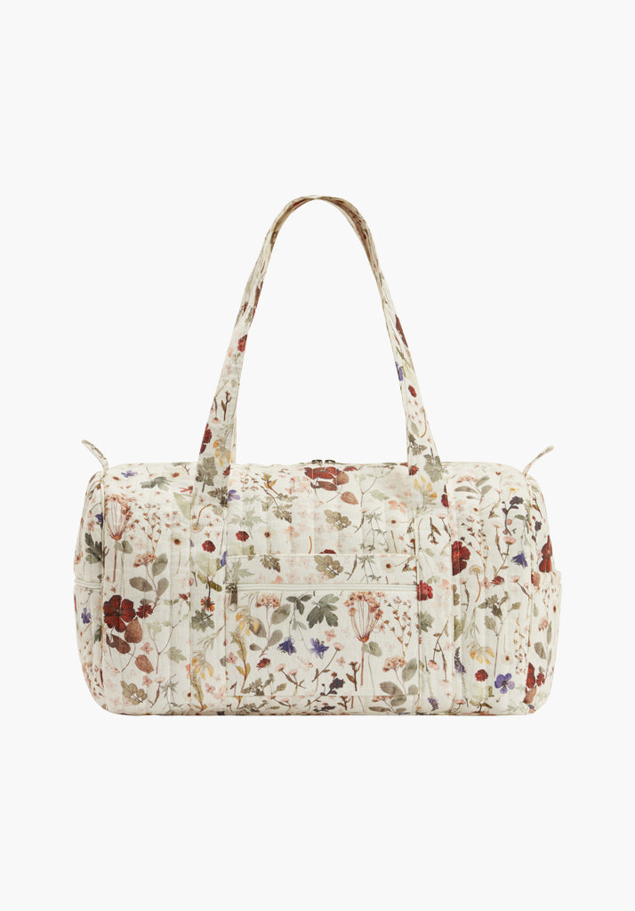 Sia Pressed Floral Overnight Bag in Cream Accessories Lily and Lionel Lily and Lionel London Limited