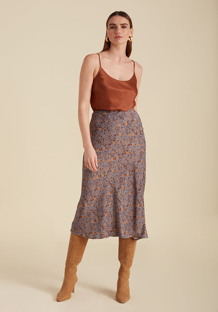 H&m floral cheap midi skirt