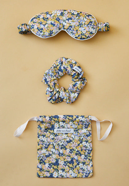 Eyemask, Scrunchie pouch Set Summer Patchwork Multi