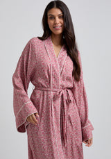 Corina Ditsy Floral Robe in Pink