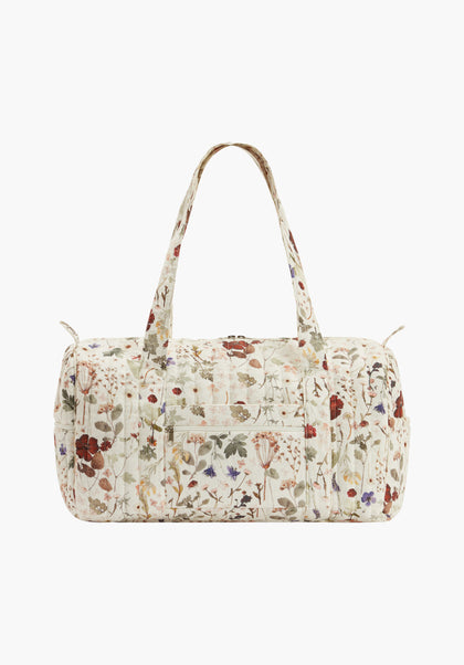 Sia Pressed Floral Overnight Bag in Cream