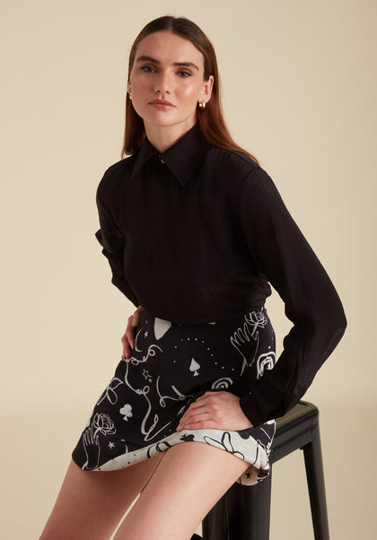 Sadie Spellbound Mini Skirt in Black