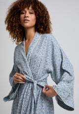 Corina Ditsy Floral Robe in Blue