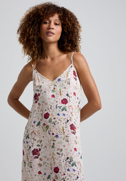 Rosie Pressed Floral Nightie in Cream