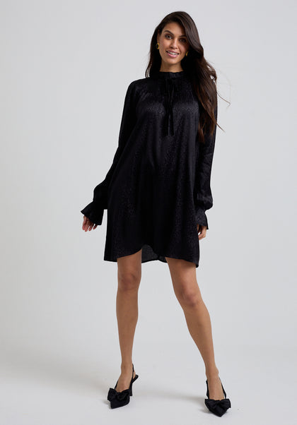 Tilly Animal Mini Dress in Black