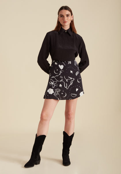 Sadie Spellbound Mini Skirt in Black