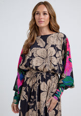 Celeste Full sleeves Dress In Multi