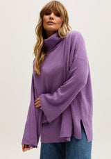 Stella Roll Neck Jumper In Purple