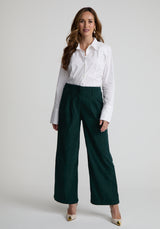 Catherine Wide Leg Corduroy Trouser In Green