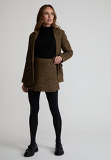 Harriet Tweed Tailored Blazer In Khaki