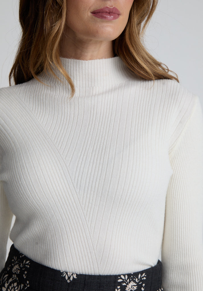 Beatrice Roll Neck Jumper In White