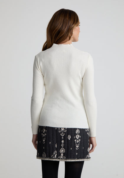 Beatrice Roll Neck Jumper In White