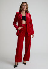 Sienna Tailored Velvet Blazer In Red