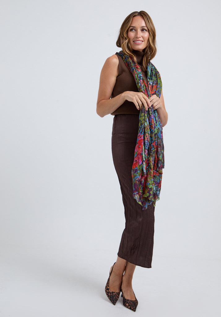 Autumn Printed Scarf In Multi