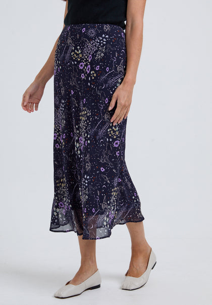 Poppy Zodiac Midi Skirt In Multi