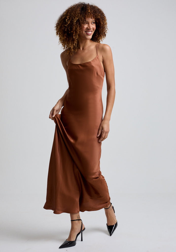 Roxy Maxi Dress in Brown