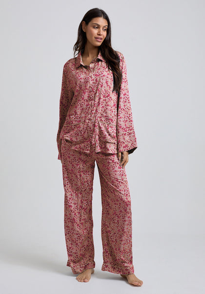 Evie Aster Pyjama Set in Pink