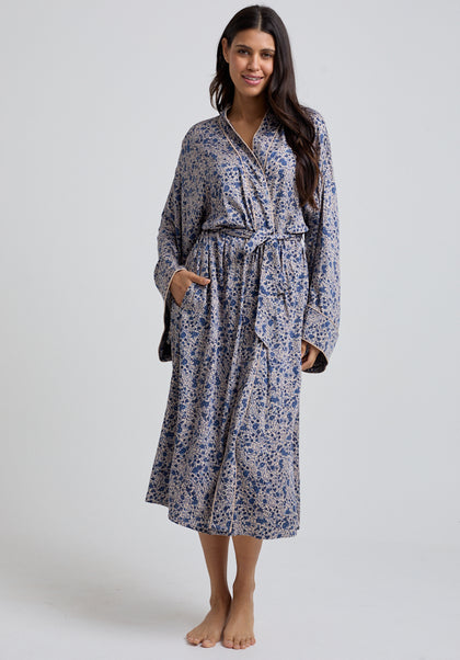 Corina Aster Robe in Blue