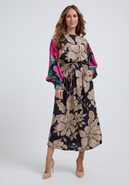 Celeste Full sleeves Dress In Multi