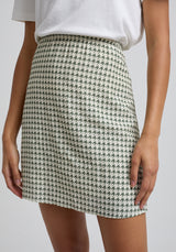 Sadie Houndstooth Mini Skirt in Green