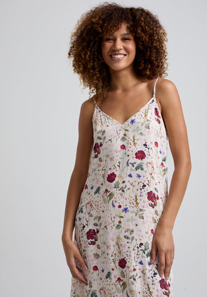 Rosie Pressed Floral Nightie in Cream