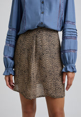 Sadie Leopard Mini Skirt in Brown
