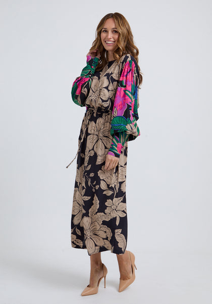 Celeste Full sleeves Dress In Multi