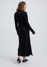 Knitted maxi dress in black