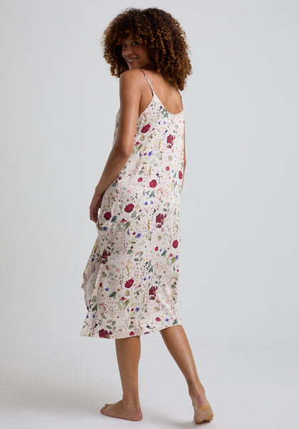 Rosie Pressed Floral Nightie in Cream