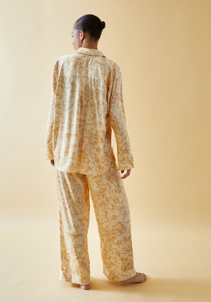 Evie Horoscope Pyjama Set in Cream