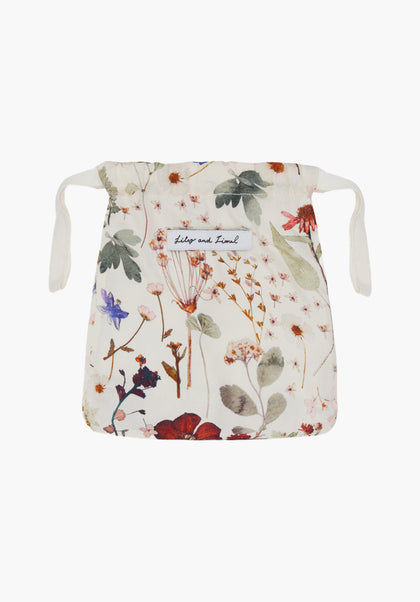 Floral matching drawstring bag