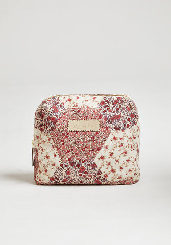 Nola Aster Patchwork Print Wash Bag In Pink