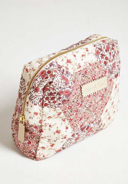 Nola Aster Patchwork Wash Bag in Pink