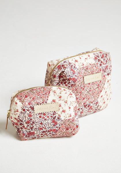 Nola Aster Patchwork Wash Bag in Pink