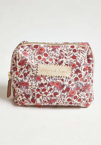 Maya Aster Print Cosmetic Bag In Pink