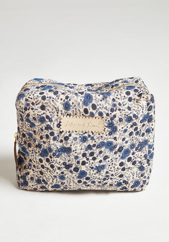 Nola Aster Print Wash Bag In Blue