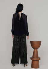 Leon Gold Spot Trousers in Black