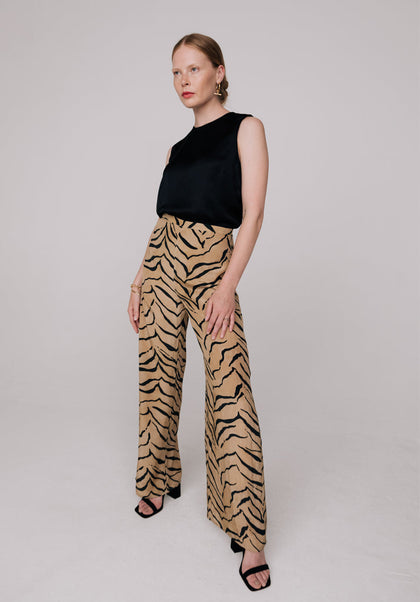 Leon Tiger Trouser in Brown