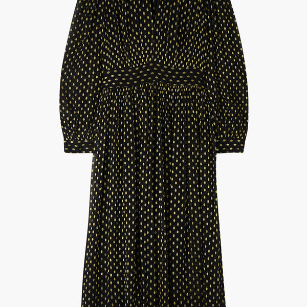 Black and gold spot dress hotsell